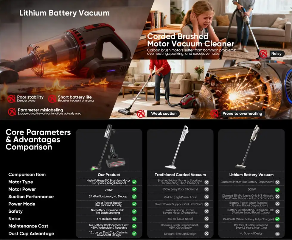 Corded Stick Vacuum Cleaner